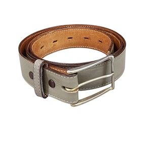 Vintage Justin Gray Top Grain Cowhide Leather Belt Size 36 USA Made 8039F